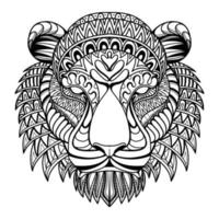 Tiger head mandala vector illustration