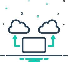 icono de mezcla para computación en la nube vector