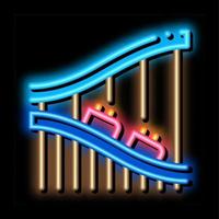 roller coaster ride neon glow icon illustration vector