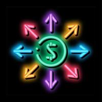 money prevalence everywhere neon glow icon illustration vector