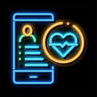ilustración de icono de brillo de neón de ritmo cardíaco vector