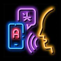 Voice Interpreter Translator neon glow icon illustration vector