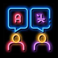 Discuss Different Languages neon glow icon illustration vector