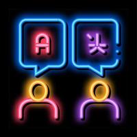 Discuss Different Languages neon glow icon illustration vector