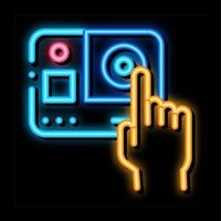 Action Camera neon glow icon illustration vector