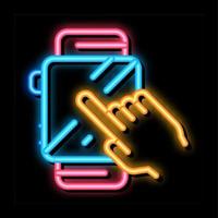 Smart Watch neon glow icon illustration vector