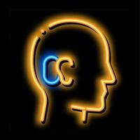 Human Ear neon glow icon illustration vector