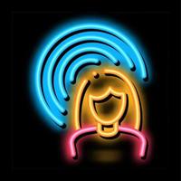 Female Hearing neon glow icon illustration vector
