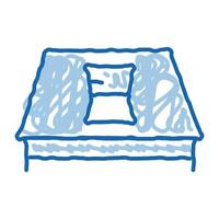 roof opened window doodle icon hand drawn illustration vector