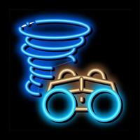 Binocular Tornado neon glow icon illustration vector