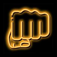 Boxer Fist Punch neon glow icon illustration vector