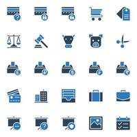 Two color icons for Business and financial. vector