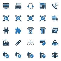 Two color icons for Business and financial. vector