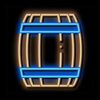 Wooden Barrel neon glow icon illustration vector