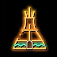 Wigwam neon glow icon illustration vector