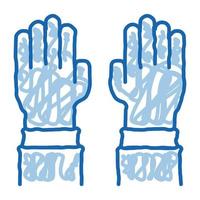 guantes de cirujano doodle icono dibujado a mano ilustración vector