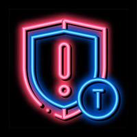 Cautionary Shield neon glow icon illustration vector