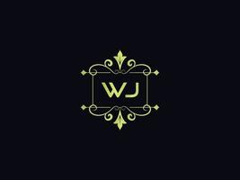 tipografía icono del logotipo wj, exclusivo logotipo de letra colorida de lujo wj vector