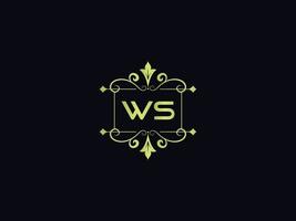 icono del logotipo de tipografía ws, logotipo de letra colorido de lujo único ws vector