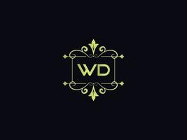 Typography Wd Logo Icon, Unique WD Luxury Colorful Letter Logo vector