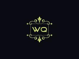 Typography Wq Logo Icon, Unique WQ Luxury Colorful Letter Logo vector