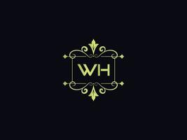 Typography Wh Logo Icon, Unique WH Luxury Colorful Letter Logo vector