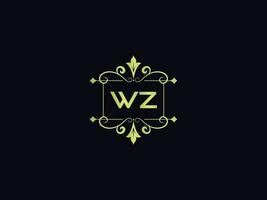 Typography Wz Logo Icon, Unique WZ Luxury Colorful Letter Logo vector