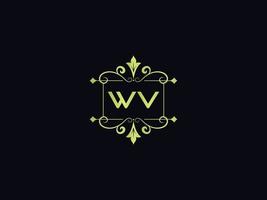 Typography Wv Logo Icon, Unique WV Luxury Colorful Letter Logo vector