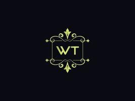 Typography Wt Logo Icon, Unique WT Luxury Colorful Letter Logo vector