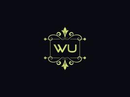 tipografía icono del logotipo de wu, exclusivo logotipo de letra colorida de lujo de wu vector