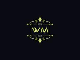 Typography Wm Logo Icon, Unique WM Luxury Colorful Letter Logo vector