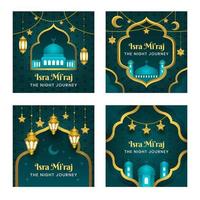 Isra Mi'raj Social Media Post Collection vector