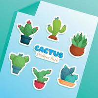 Cactus Stickers Pack vector