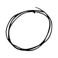 Hand drawn scribble circle. Black doodle round circular design element on white background. Vector illustration