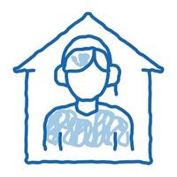 home call assistance doodle icon hand drawn illustration vector