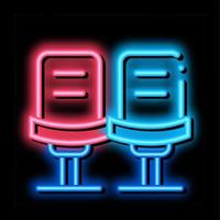 Player Chairs neon glow icon illustration vector