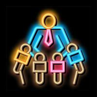 Man Interview neon glow icon illustration vector