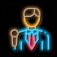 Journalist Man neon glow icon illustration vector