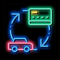 Car Credit Card neon glow icon illustration vector