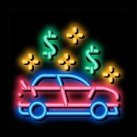 Car Dollar Mark neon glow icon illustration vector