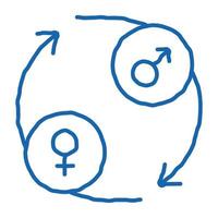 lgbt círculo flechas doodle icono dibujado a mano ilustración vector