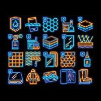 ilustración de icono de brillo de neón de vector de materiales impermeables