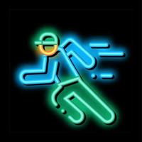 Running Player neon glow icon illustration vector