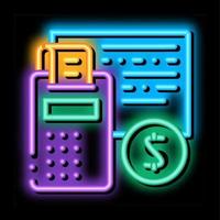 Calculator Coin neon glow icon illustration vector