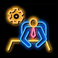 Leader Sit Gear neon glow icon illustration vector