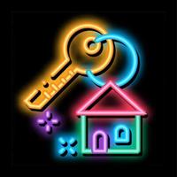 Winning House neon glow icon illustration vector