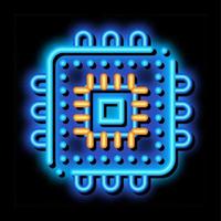 Computer Element Processor neon glow icon illustration vector