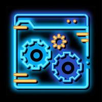 Fixing File Coding System neon glow icon illustration vector