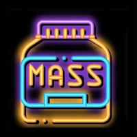 Mass Bottle Sport Nutrition neon glow icon illustration vector
