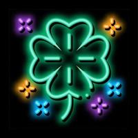 Clover neon glow icon illustration vector